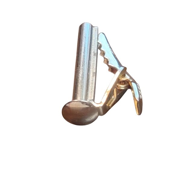 Vtg Signed Myers Co Gold-tone Metal Construction Rivot Tie Clip Wallingford CT - Picture 2 of 5